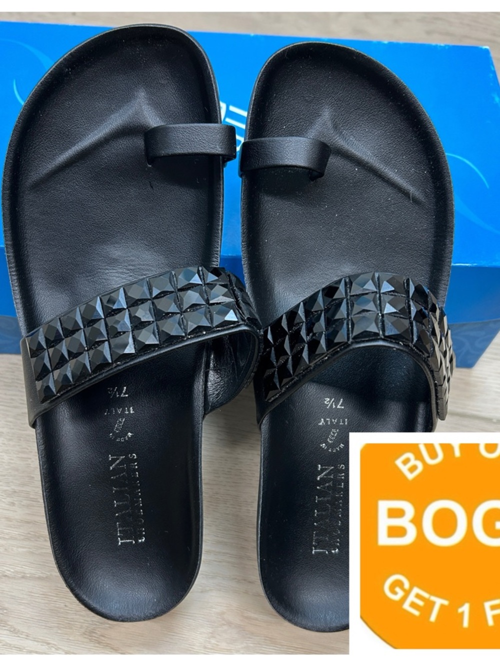 Italian Shoemakers Women's Black Sandals Jenice 7.5